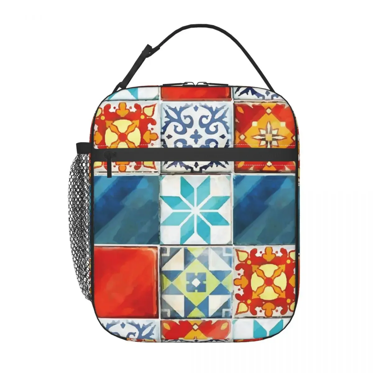 Colorful Azulejos Tiles From Azul Board Game Insulated Lunch Bag for Women Kids Portable Food Boxes Thermal Lunch Box Tote