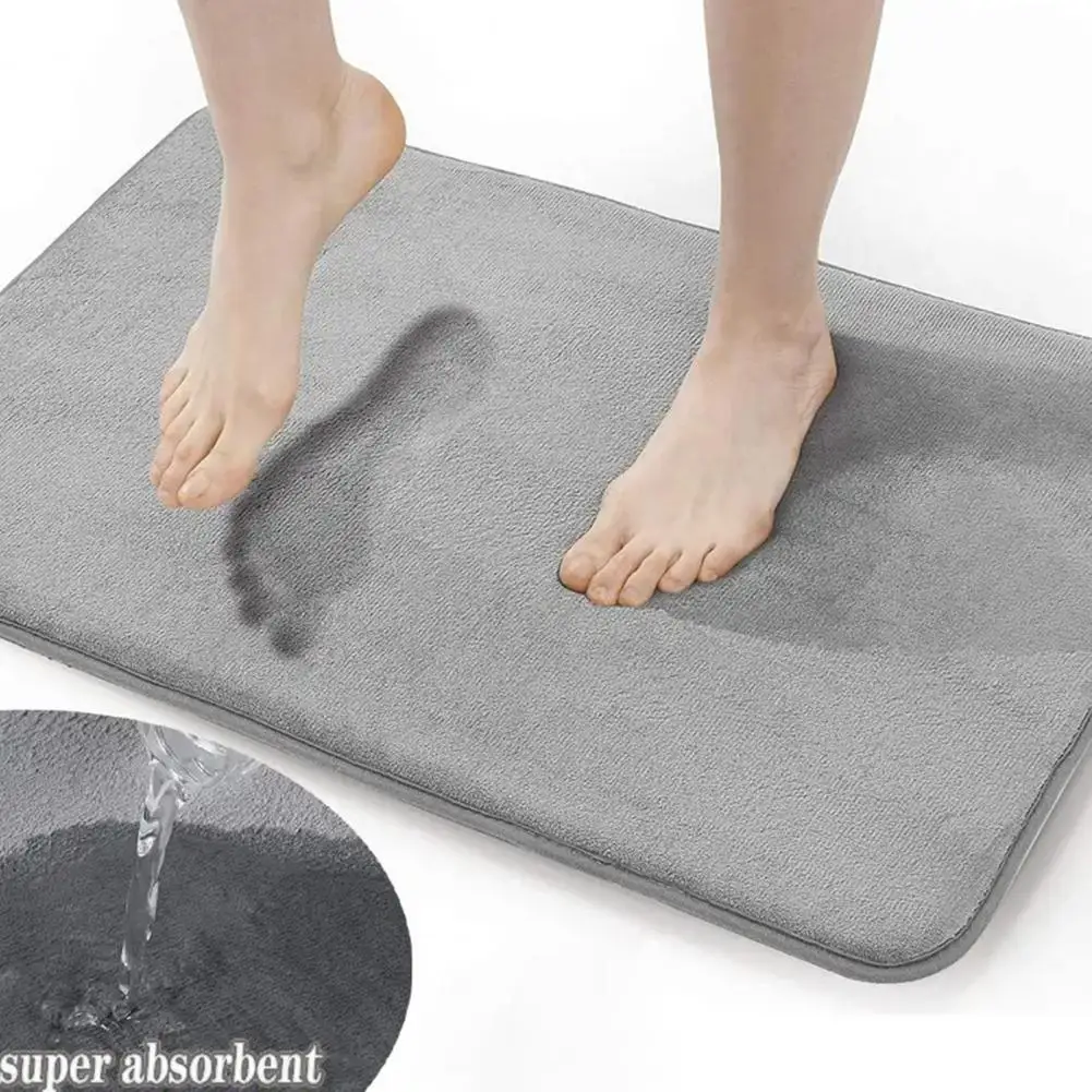 Rebound Memory Foam Bath Mat Memory Foam Anti-slip Doormat for Indoor Entryway Thick Water Absorption Carpet for Room Kitchen