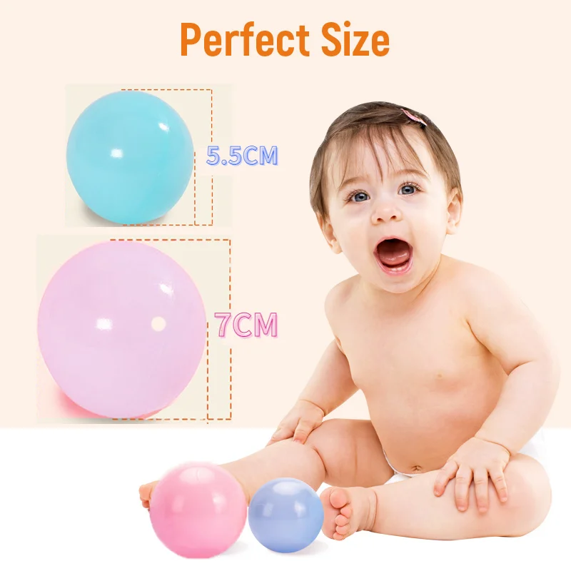 Balls Baby Ocean 5.5/7CM Safety Bubble Colorful Plastic Water Pool Ball for Kid Funny Bath Bubble Ball Toy Balls Pit Tent Toys