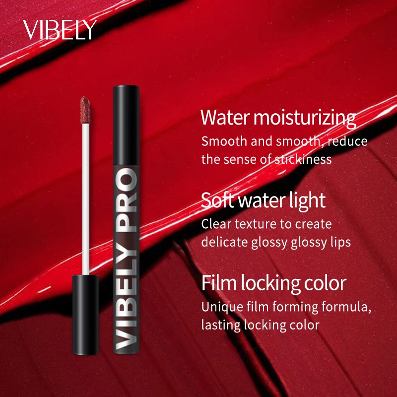 Glitter Water Mirror Lip Gloss Lip Glaze Moisturizing Plumper Waterproof Lipgloss Lip Tint Pigment Liquid Lipstick Cherry Gloss