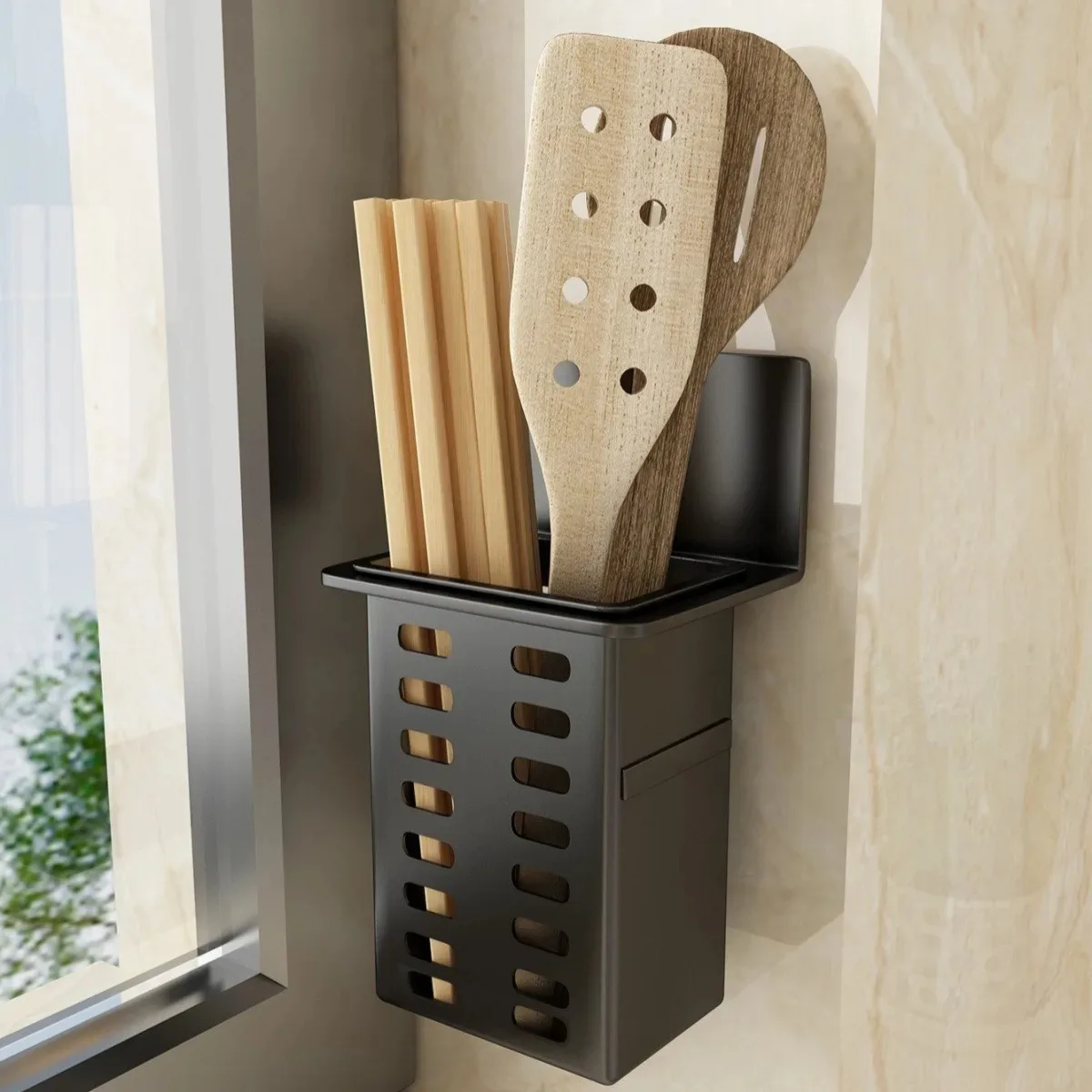 Multi functional Storage Organizer Drainable Wall Mount Holder Water Resistant Desktop Caddy for Home Office Desk Kitchen Use