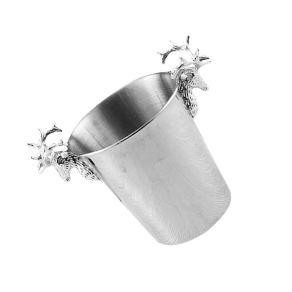 Hotel Storage Container Bar Supplies Tool Stainless Steel Bucket Ice Deer Head