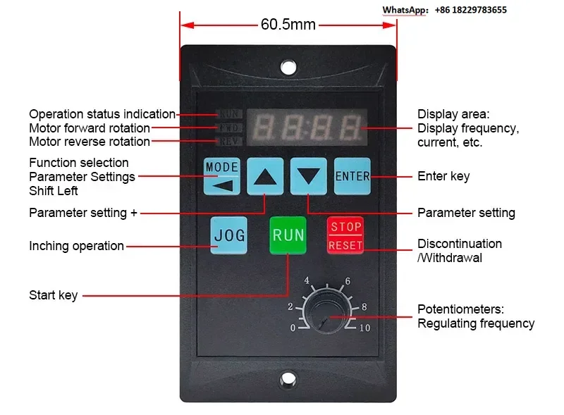 Frequency Converter Electric Inverter 1500W RS485 Add Motor Driver 0.75KW MCU Single Phase Input 220V 3-Phase Output 0.4KW 1.5KW