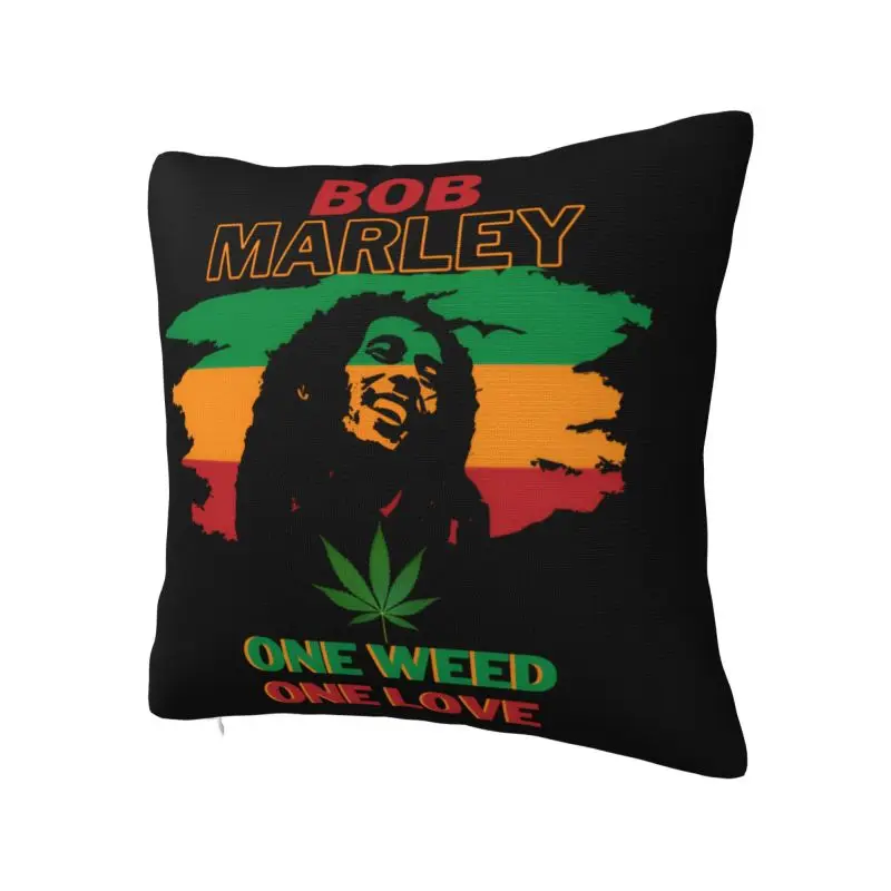 One Love Bob Marley Throw Pillow Covers Home Decor Modern Reggae Rock Cushions Cover For Sofa Car Square Polyester Pillowcase