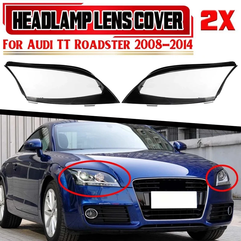 For- TT Roadster 2008-2014 Headlight Shell Lamp Shade Transparent Lens Cover Headlight Cover