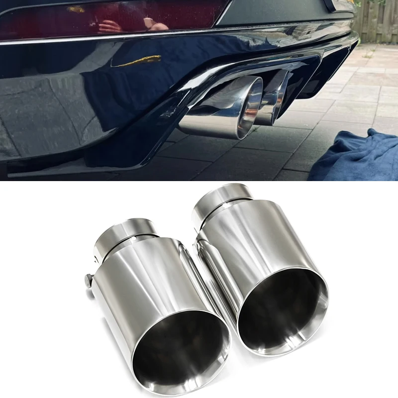 1 PCS Car Modified 304 Stainless Steel Exhaust Pipe Universal Bevel Edeg Muffler Tip For BMW Series Mazda VW Benz Taipipe Nozzle