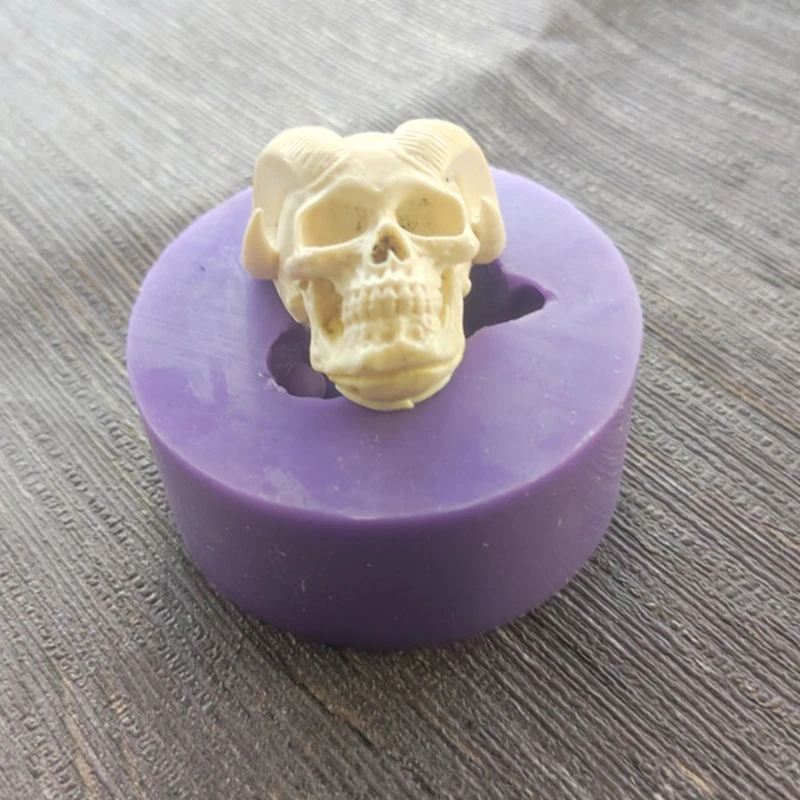 Hörner Schädel 3D Kerze Seife Form DIY Kerze Epoxy Form handgemachte Kerzen Aroma Wachs Seife Formen für Dekoration – Detail 4