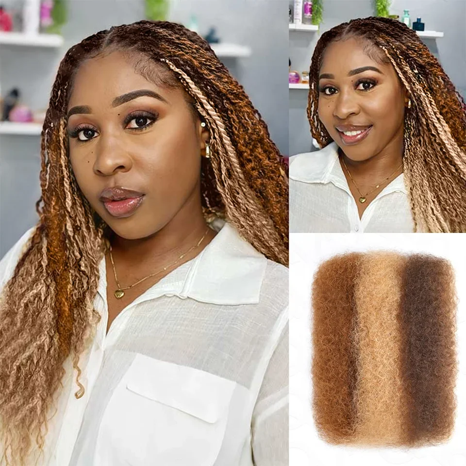 

QVR Afro Kinky Bulk Hair No Attachment QVR Afro Curly Bulk Human Hair Rebecca Virgin Remy Dreadlock 50 г/упак. Highlight Braids