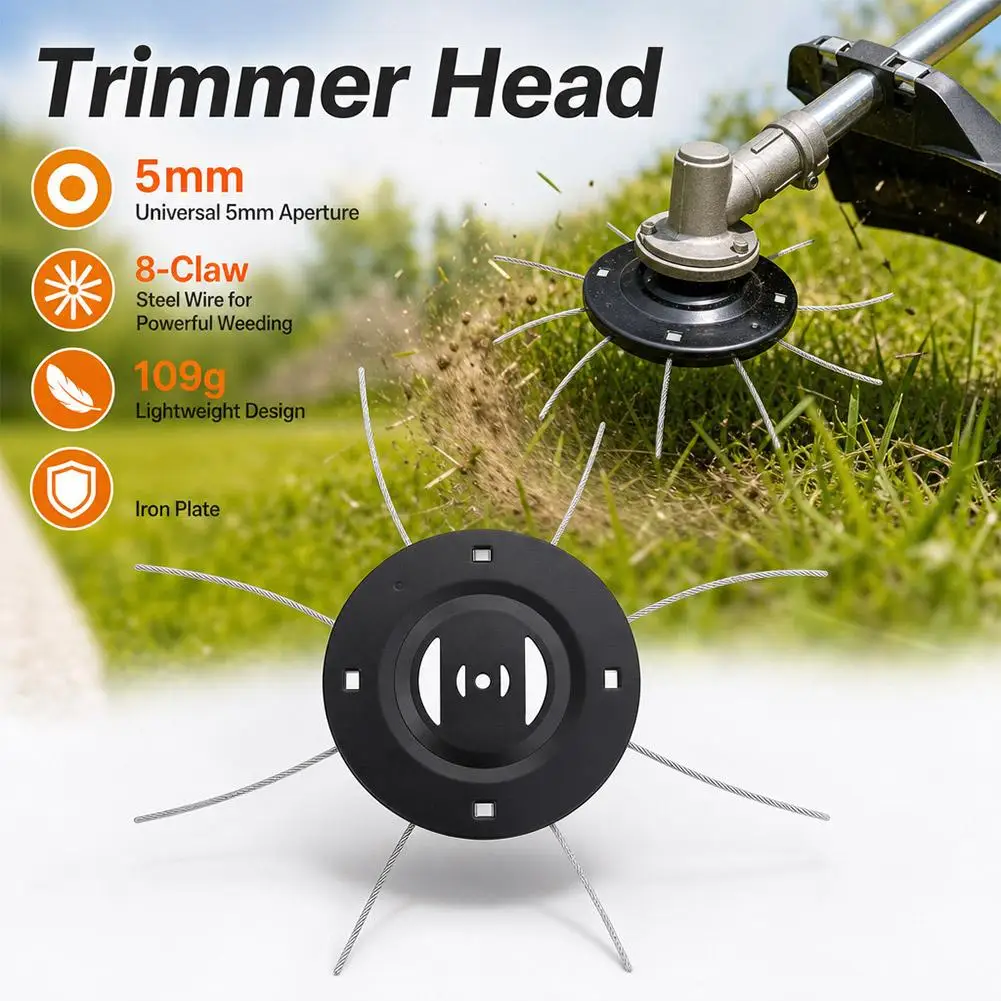 1pcs Octopus Iron Disc Weeding Disc Lithium Electric Lawn Mower Universal Weeding Head Hole 5MM Weeding Replacement Part Tool
