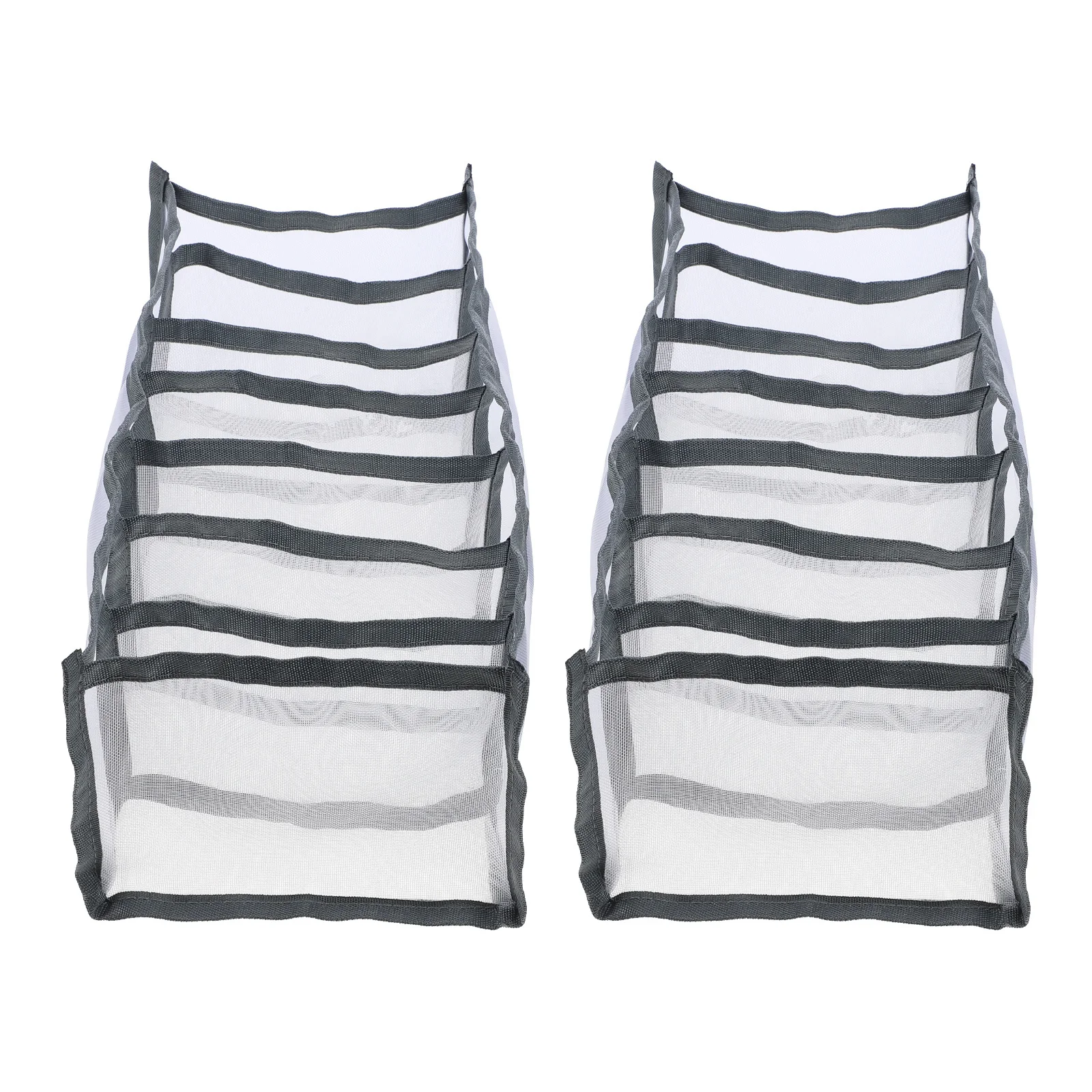 

2pcs 7 Grids Closet Organizer Foldable Mesh Storage Box Wardrobe Drawer Divider Visible Clothes Organizer For Jeans Portable