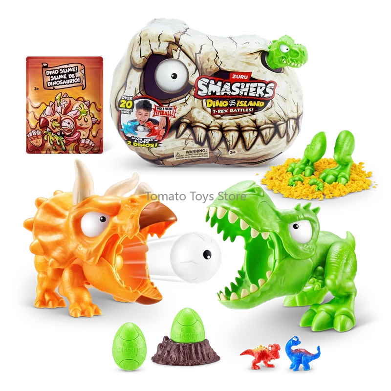 In Stock Zuru Smashers Dino Island Mini T-Rex Battles Dinosaur Toys Educational Toys Collectible Surprise Toys Holiday Gifts