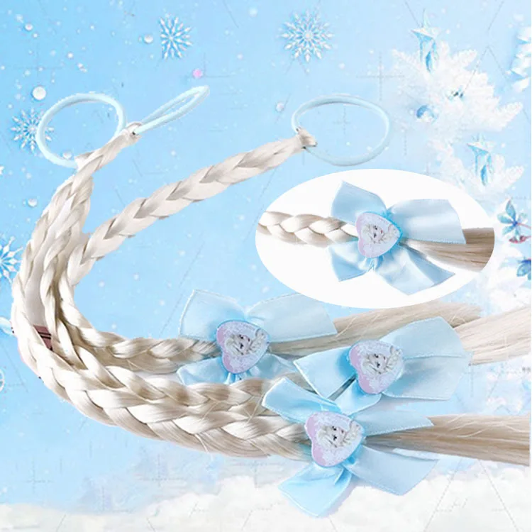 Disney Frozen 2 Children Doll Accessories Girls Baby Hair Rope Wig Braid Princess Elsa Wig beautiful princess hair toys