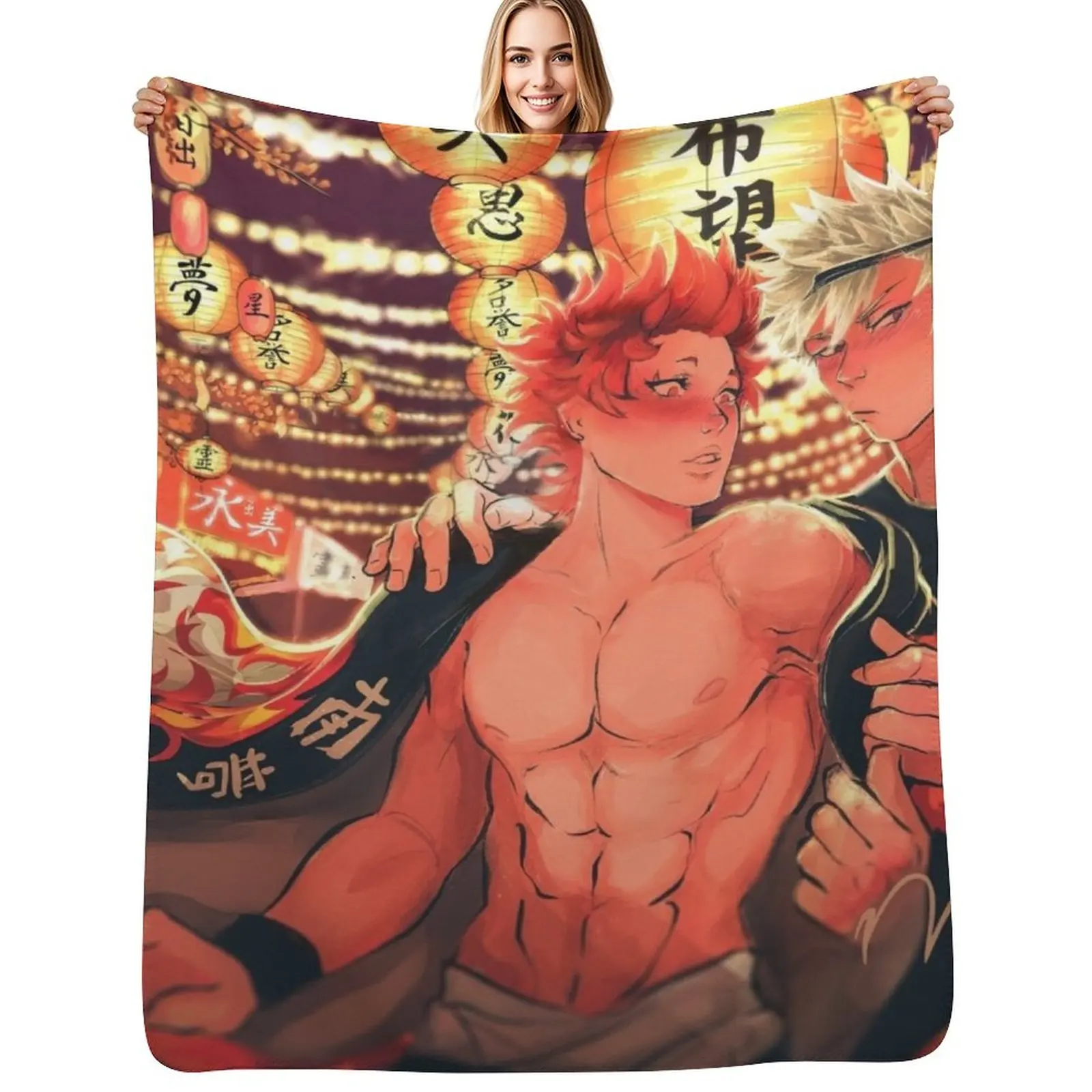 summer festival - Kiribaku Throw Blanket Soft Warm Blanket Gift for Grandparents