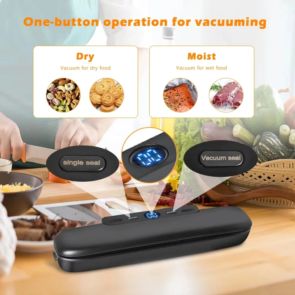 Automatic Vacuum Sealer Machine Food Storage With 10pcs Free Food Saver Bags Sealing Machine For Vacuum Pac Moisture-proof New