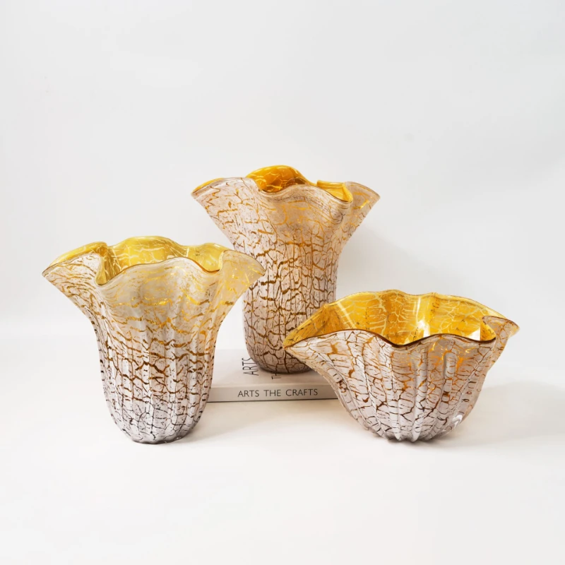 One White Floral Vase with Orange Stripes, High-end Soft Decorative Item, Modern Home Decoration Accessory, Home Decoration.