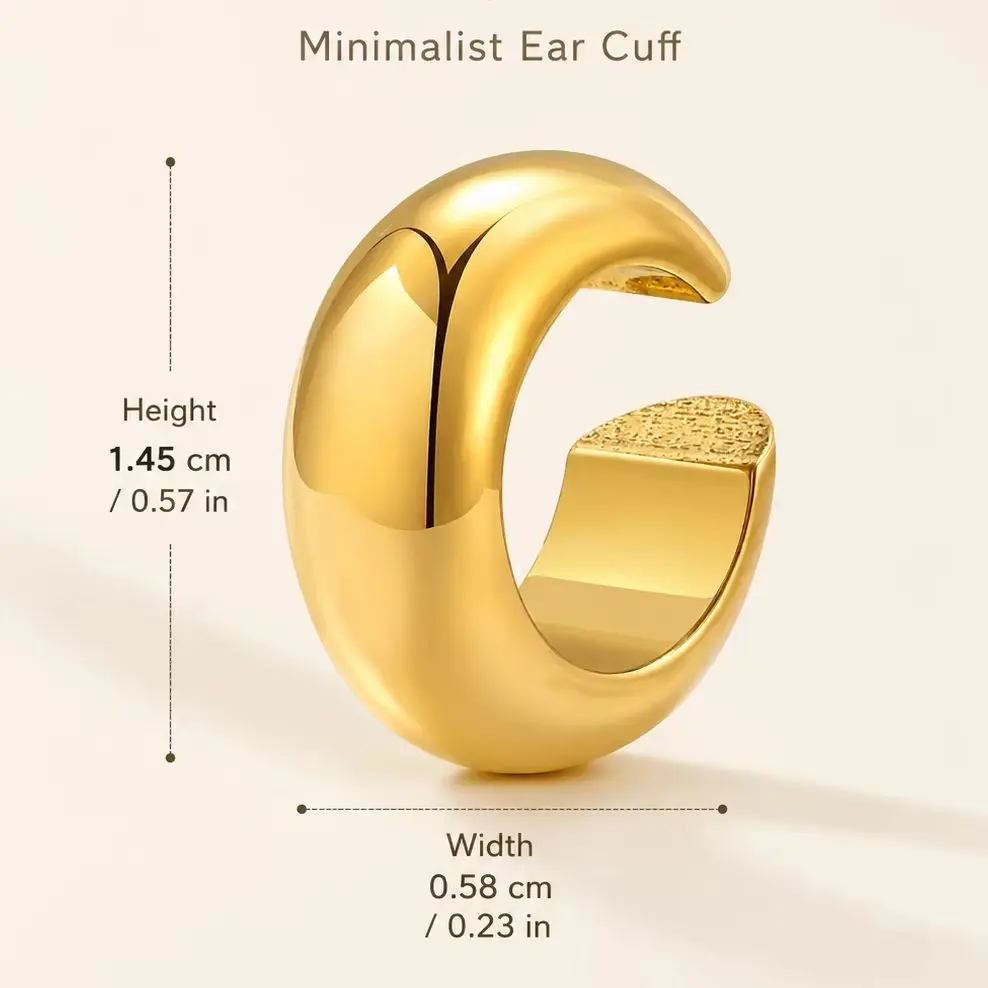 Women's Thick Non-Piercing Clip-On Ear Cuff Earrings