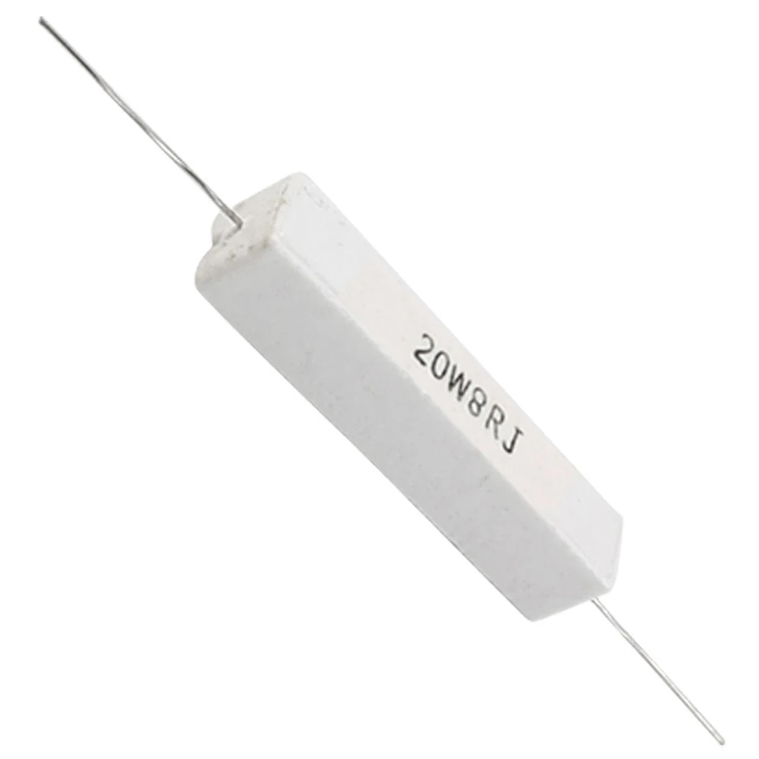 Resistor semen keramik luka kawat, 2 buah 8 Ohm 20W 5%