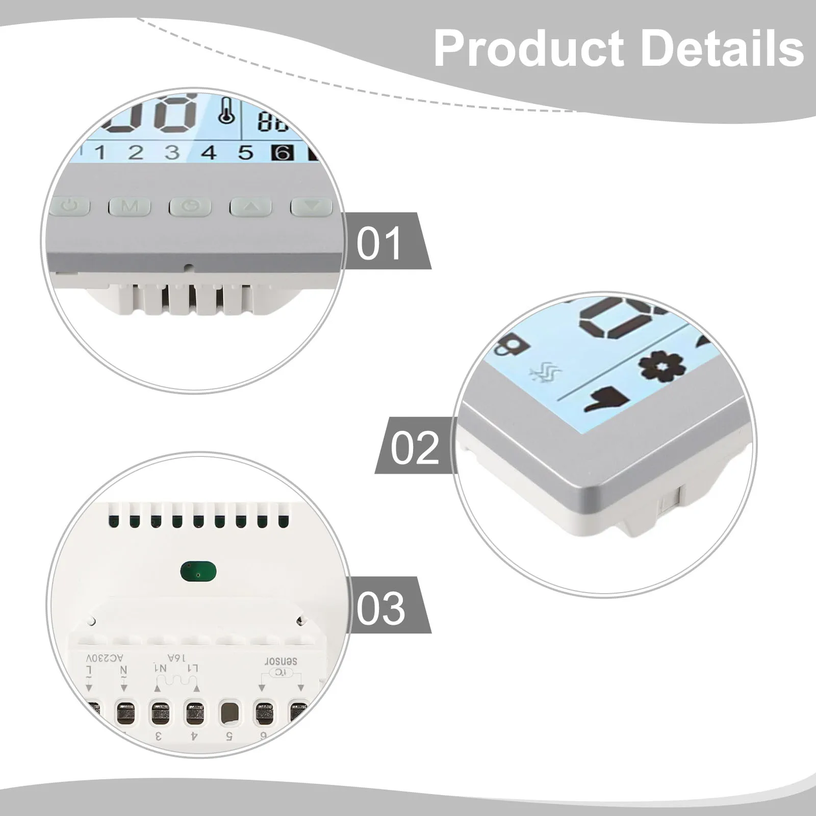 For Smart Programmable Thermostat with LCD Display Weekly Programmable and 24H Timer Function Child Lock Feature