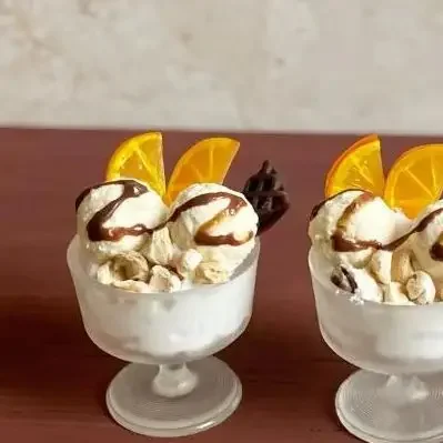 Juguete para casa de muñecas para niños, accesorio de cocina en miniatura de una pieza para helado de naranja y helado