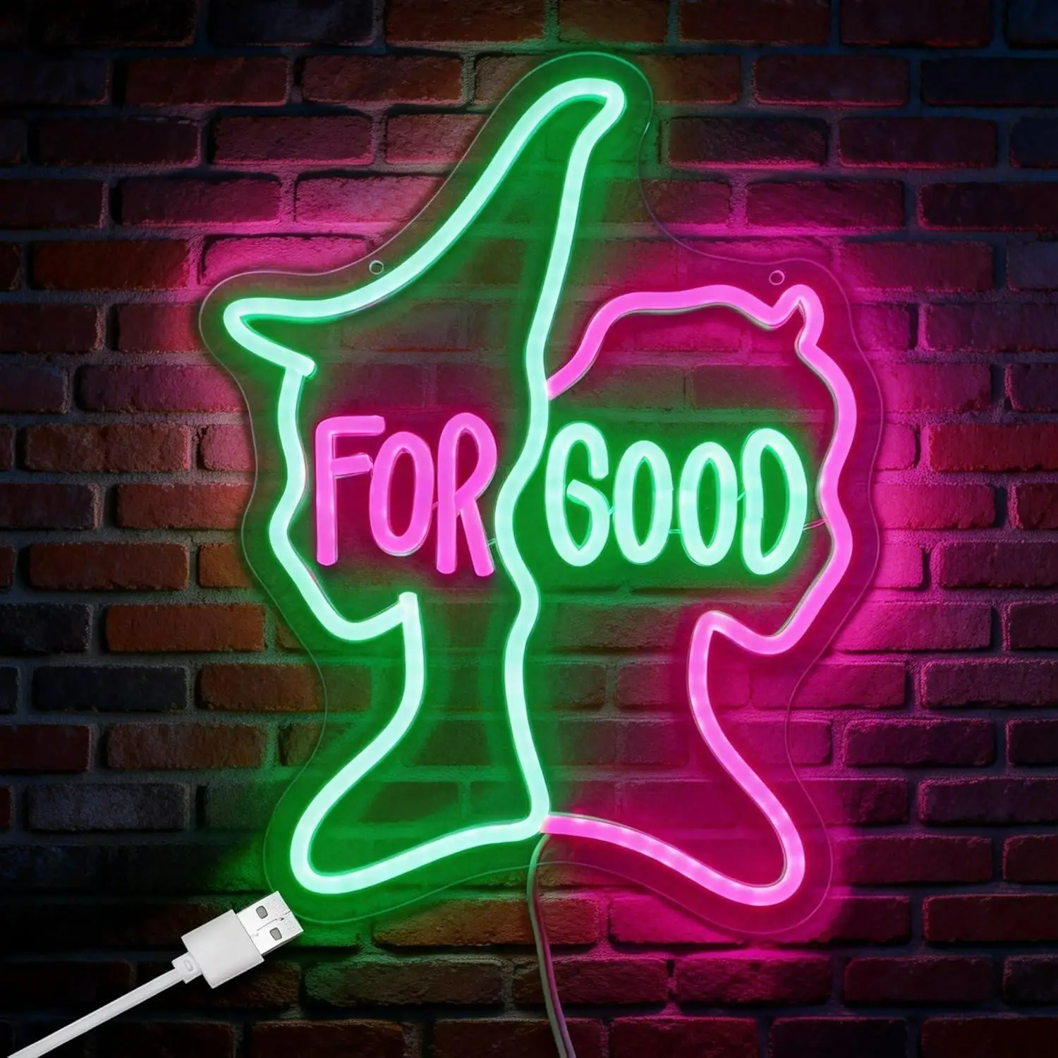 

For Good Neon Sign Musical Theater Broadway Inspired LED Wall Art Decor for Bedroom Home Studio Bar Room Home Decoration Gifts