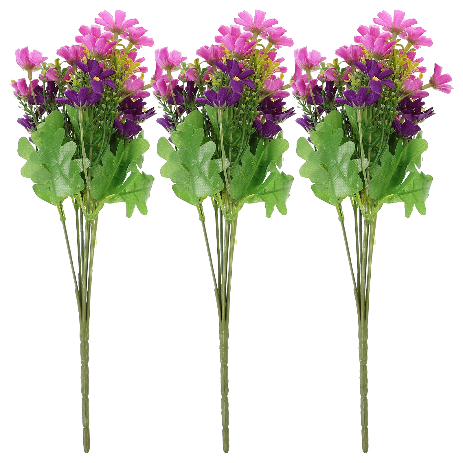

3pcs 28-Cluster Bouquet Plastic Marguerite Bunch Plastic Mum Wedding Chrysanthemum Bunch Daisy Bouquet For Home Purple
