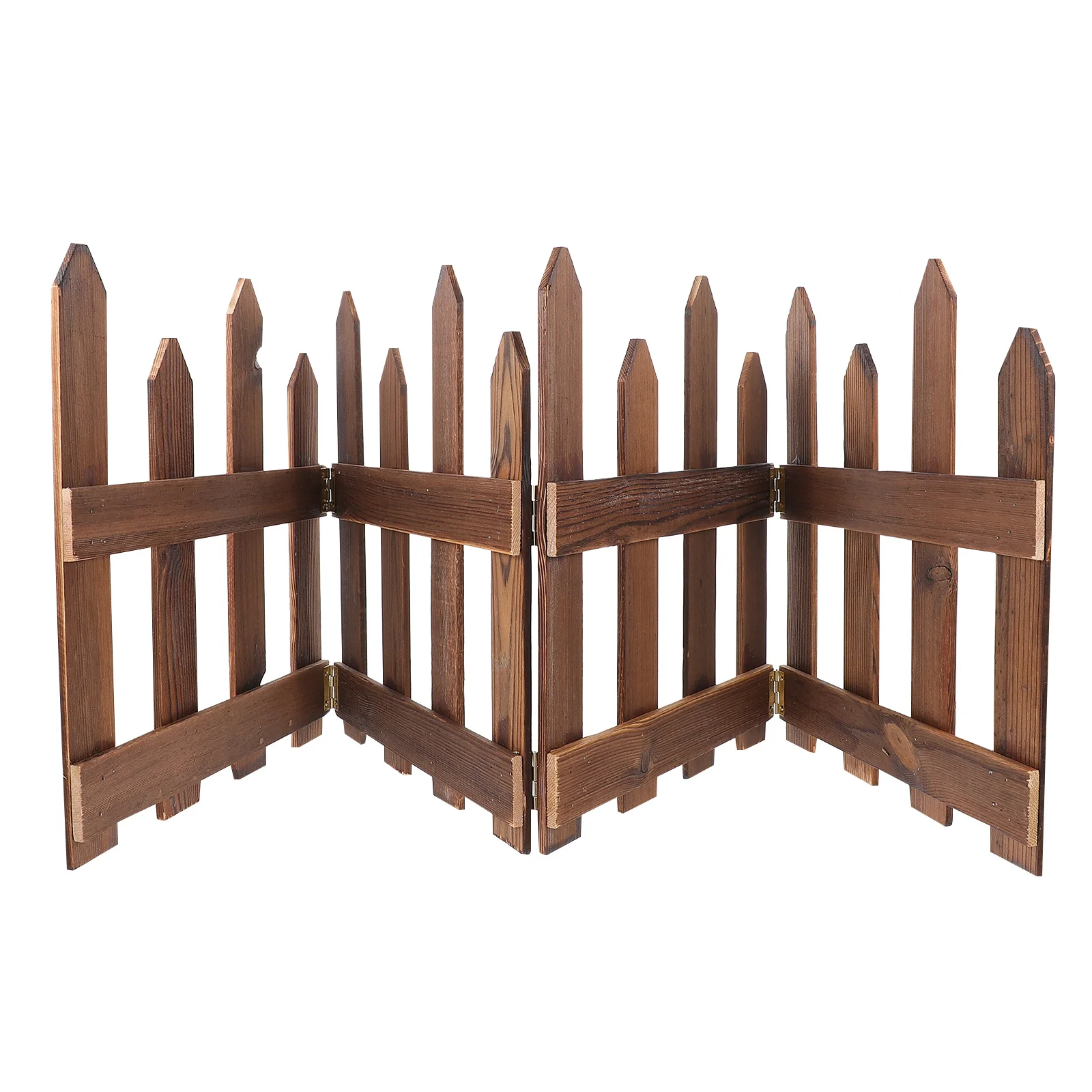 

1pc Wooden For Garden Anti-Corrosive Carbonized Wood Durable Lawn Partition Fence Courtyard Balcony Kindergarten Decorative