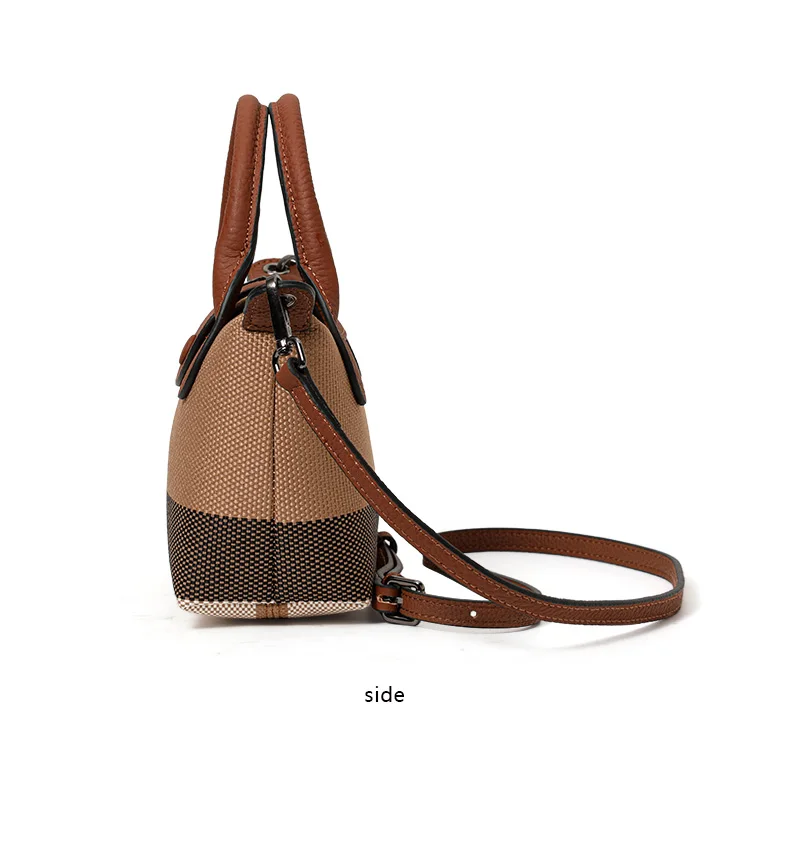 Aidani Canvas Plaid Dumpling Bag für Damen, neuer Stil, luxuriöses Gefühl, großes Fassungsvermögen, Handtasche, Schulter- und Umhängetasche – Detail 9