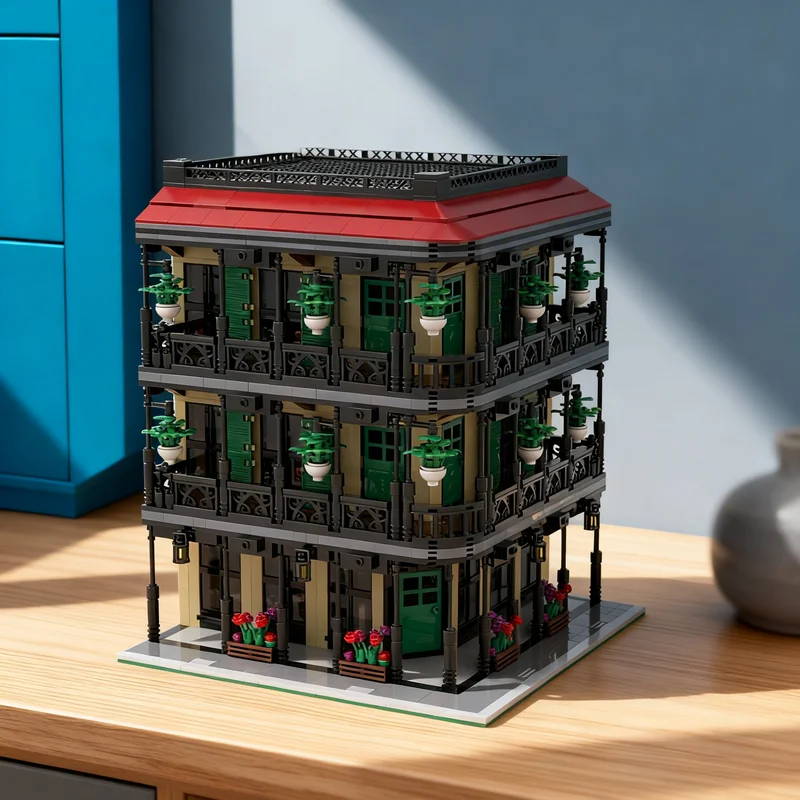 

3153 детали MOC Модульная модель городского пейзажа Нью-Орлеан, конструктор «Морепродукты», архитектурные игрушки, идея для рождественского подарка, развивающие игрушки для детей