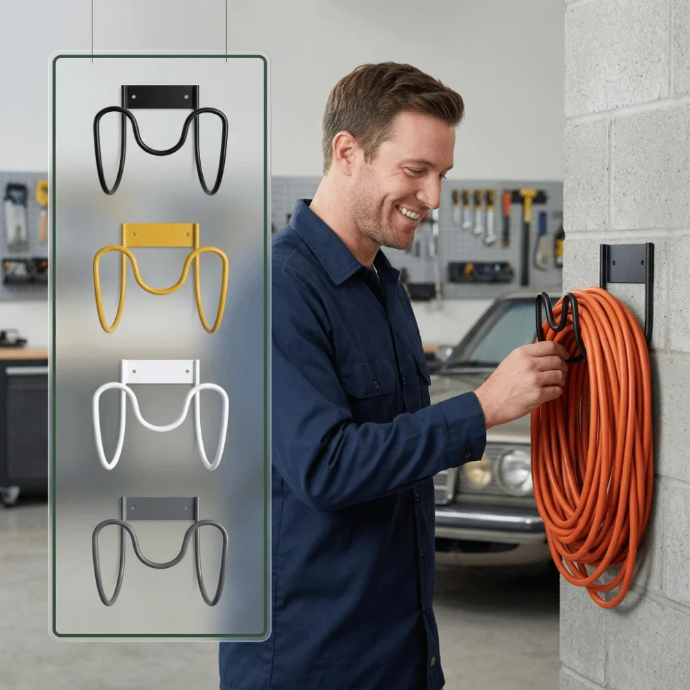 Rust Proof Garden Hose Holder Wall Mount Durable Water Hose Rack Heavy Duty Sturdy Garden Water Pipe Hook Vacuum Hose Storage