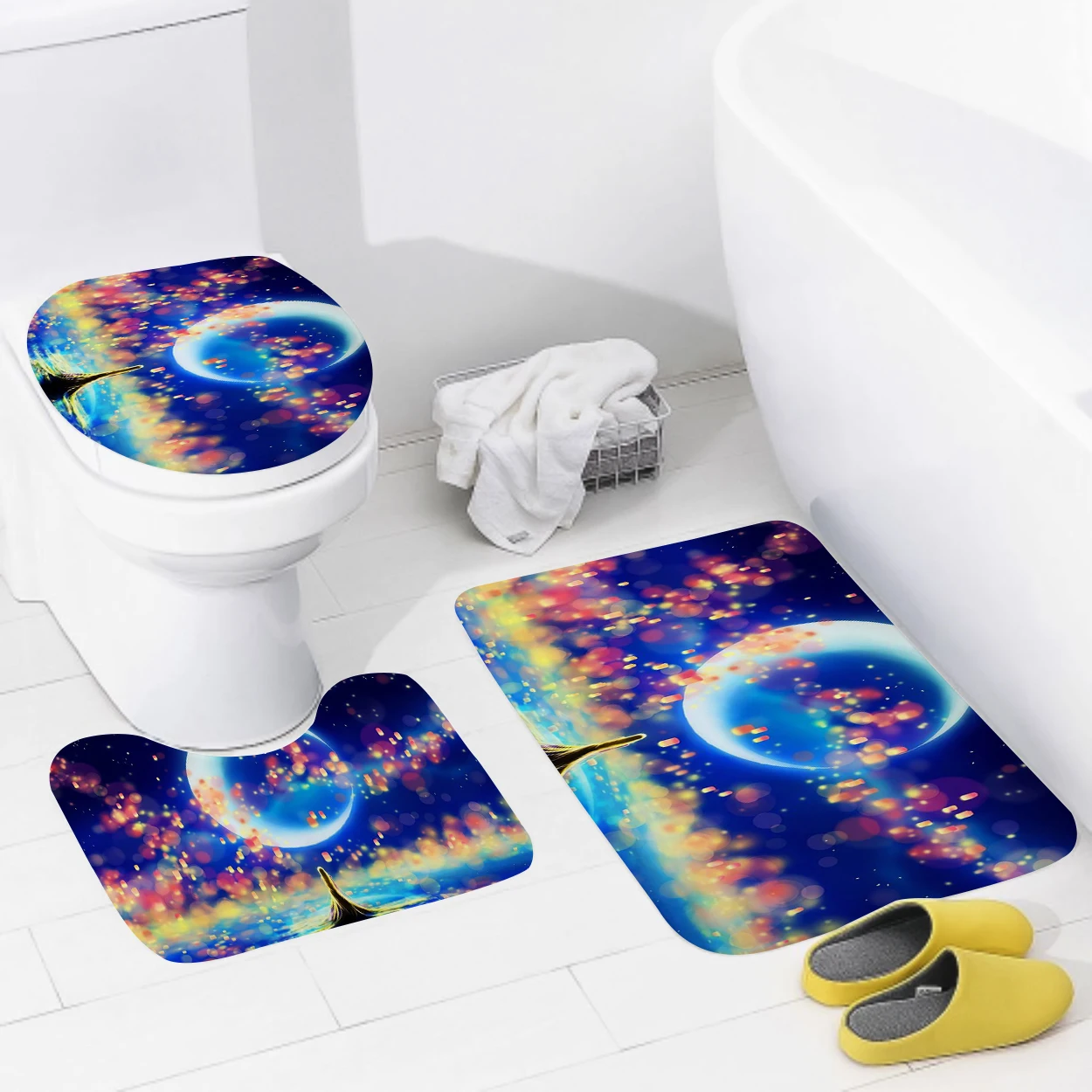 Home bathroom floor mats Bath Foot mat Animal oil paint style modern bathroom accessorie rug Toilet mat Bathtub anti-slip carpet