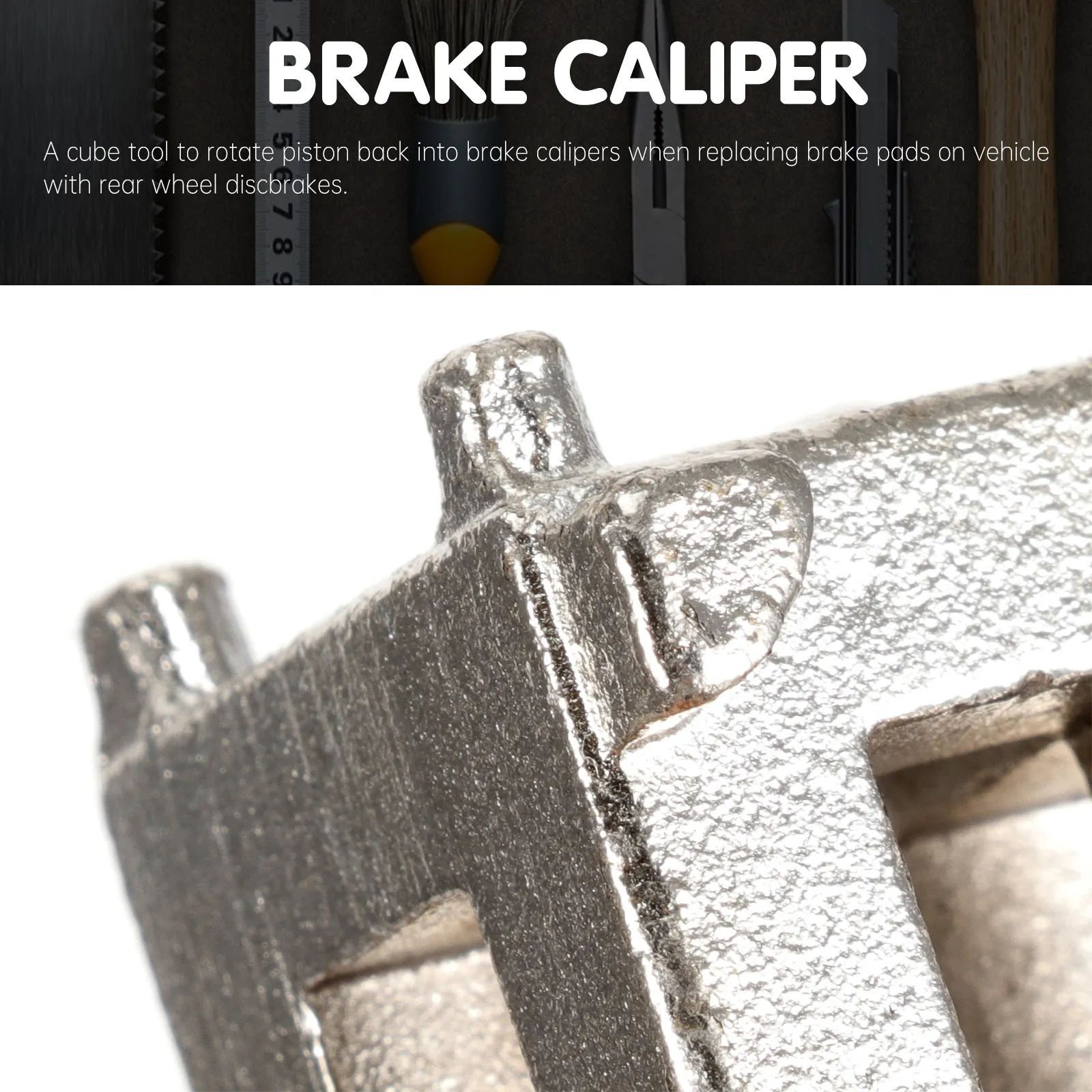 Universal Rear Wheel Disc Brake Caliper Piston Cube Tool Brake Piston Tool for Caliper Retraction Cube Adaptor