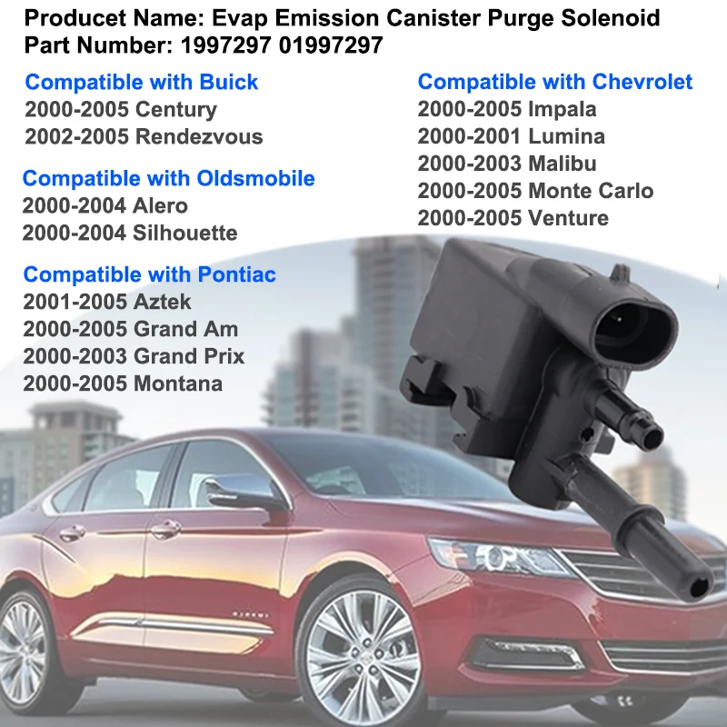 

Vapor Canister Purge Valve 1997297 21008461 for Buick Chevrolet Oldsmobile Pontiac 2000-2005 # 911-017 214-1026 911017 2141026