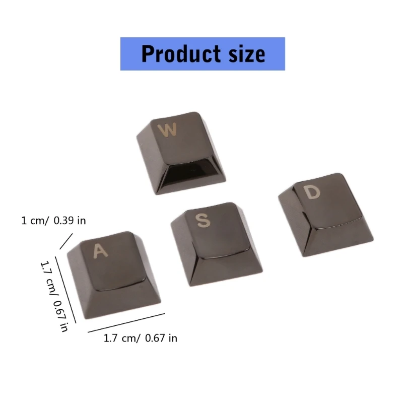 Zinc Alloy Metal Keycaps Light Etched Customization Keycap for Mechanical Keyboards WASD Directions Keycaps
