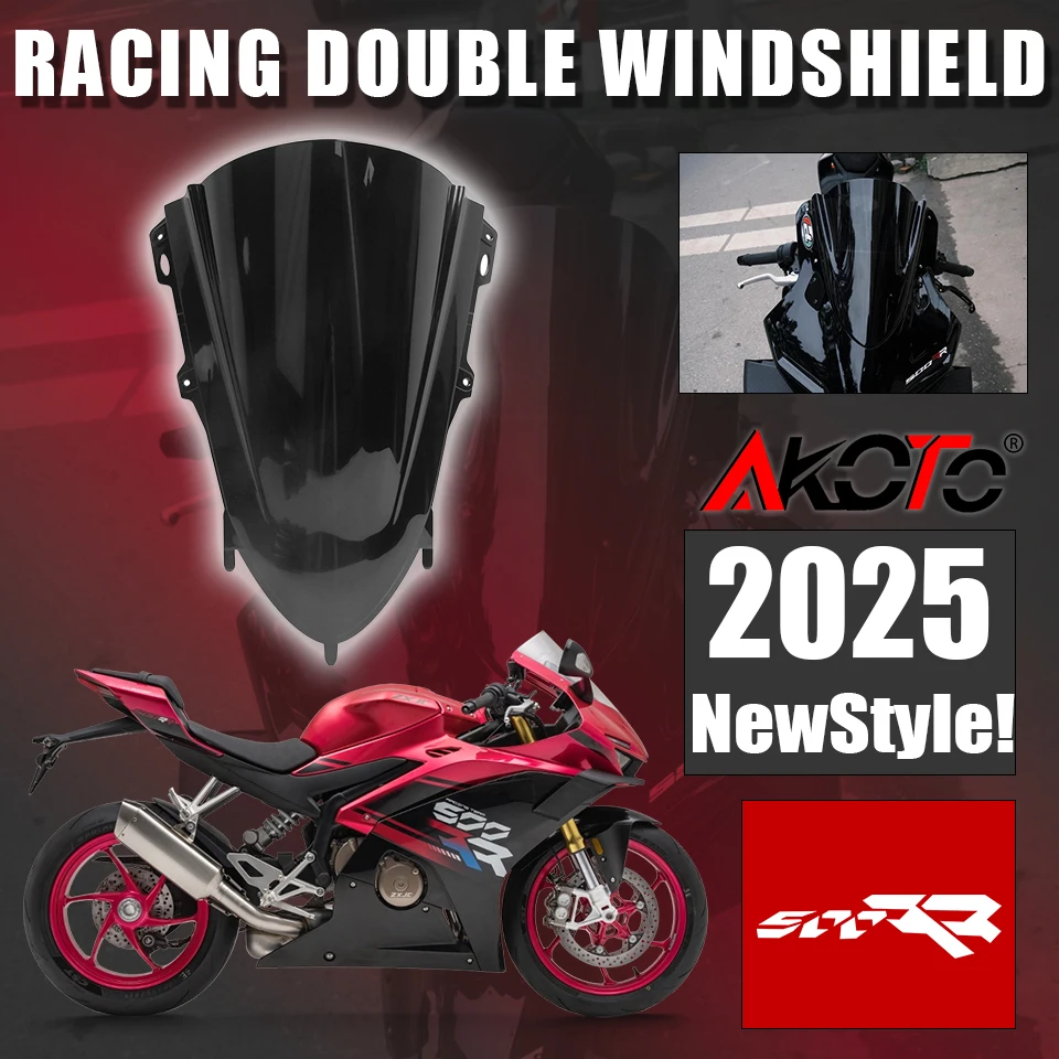 

NEW DEGIN Double Bubble Viser Windshield FOR ZHANGXUE ZXJC ZX 500RR ZX-500RR 500 RR RR500 2025-2026 Accessories Windscreen