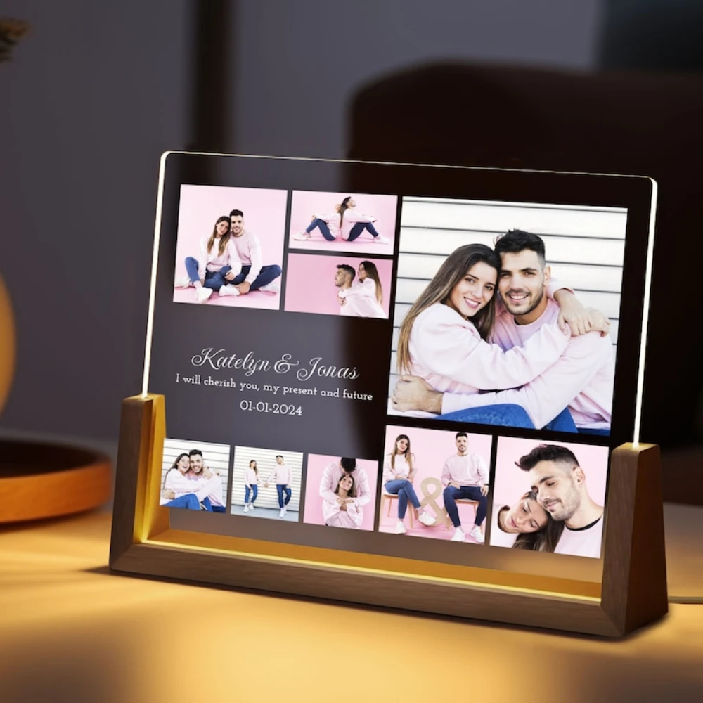 

Personalized 3D Photo Lamp Customized Photo Text Custom Bedroom Night Light Valentine's Day Wedding Anniversary Birthday Gift