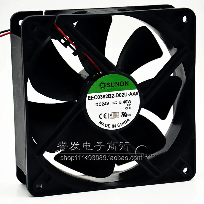 ใหม่แท้ EEC0382B2-D02U-AA9 DC 24V 5.40W 12038 120x120x38 มม. พัดลมระบายความร้อน หม้อน้ำ