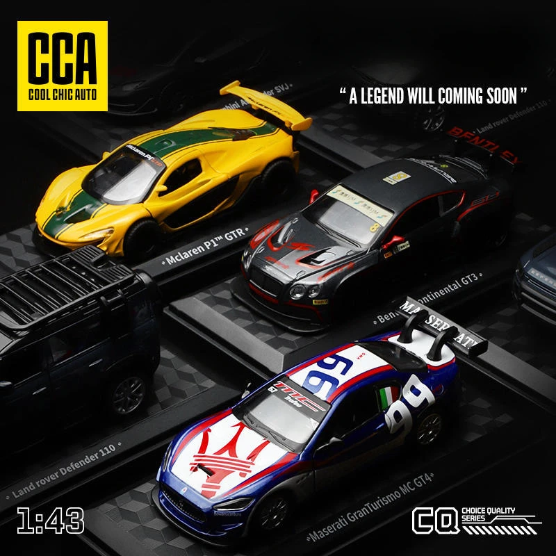 CCA 1/43 Alloy Model Car McLaren P1 GTR Children Toys for Boys Diecast Vehicle Bentley Lamborghini Benz C63 Collection Kids Gift