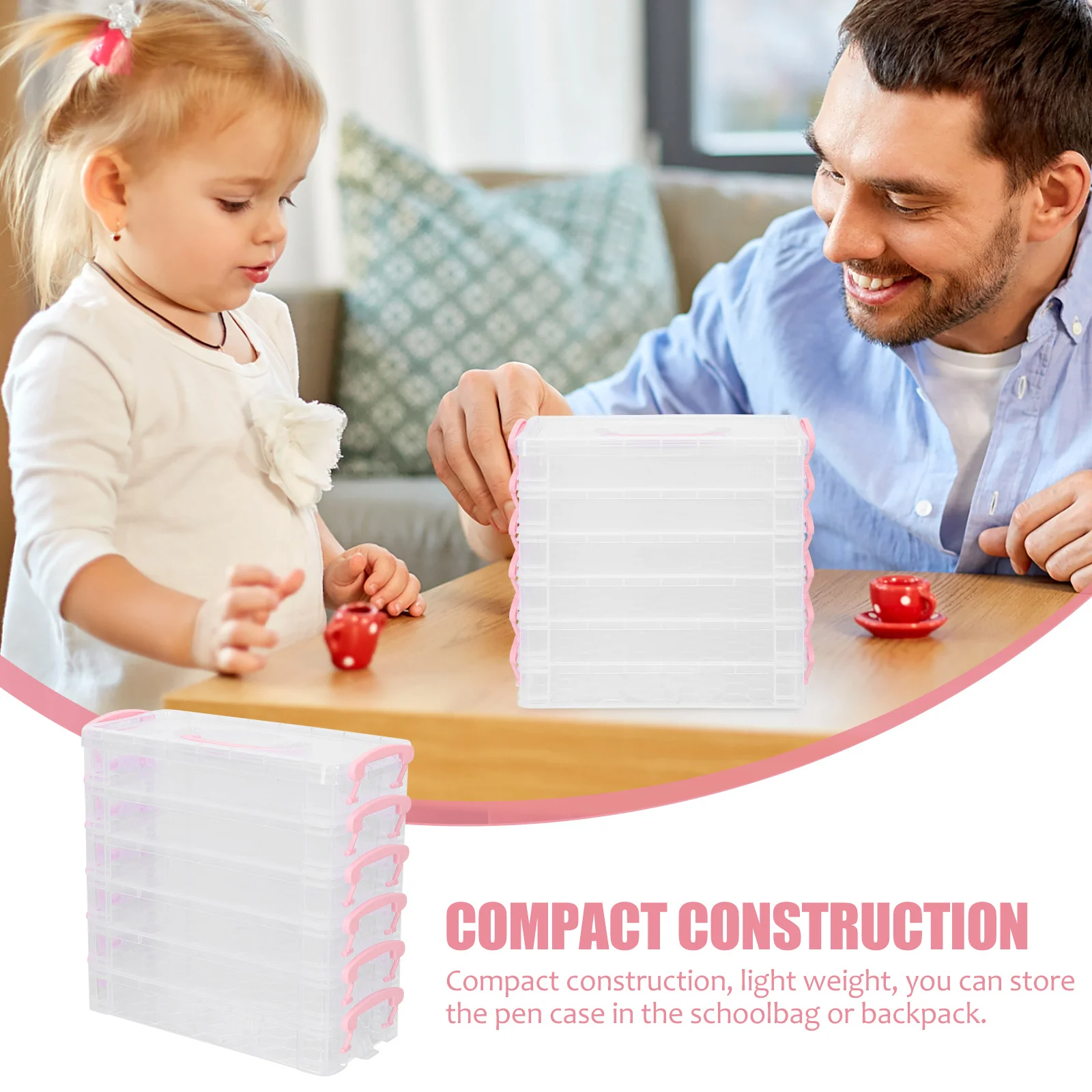 

1 set 1 Set Kids Stackable Box Large Capacity Detachable Pen Holder School Supply Student Stationery Organizer Pencil Container