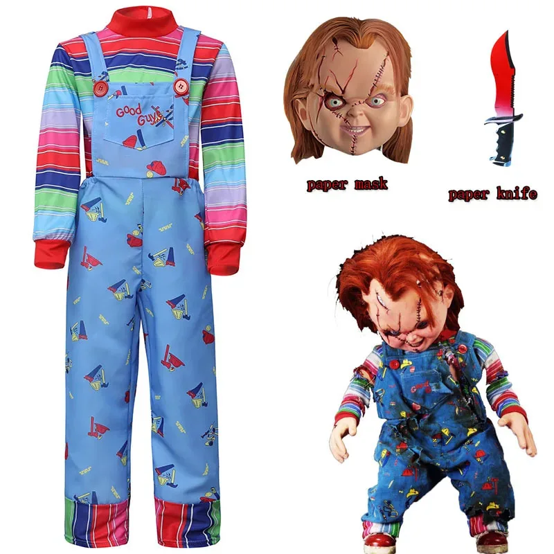 Bear's Den Child's Play Cosplay Costume Chucky Rompers + Shirt Outfit Boys Girls Fancy Jumpsuit Halloween Carni New 2025