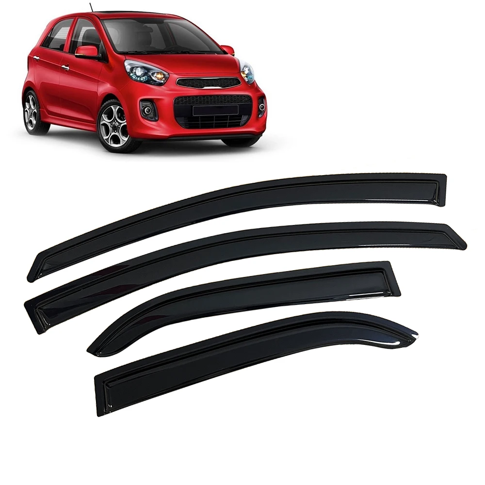 Window Visor for Kia Picanto Morning TA 2011 2012 2013 2014 2015 2016 2017 Weathershied Door Visor Wind Sun Rain Guards Side