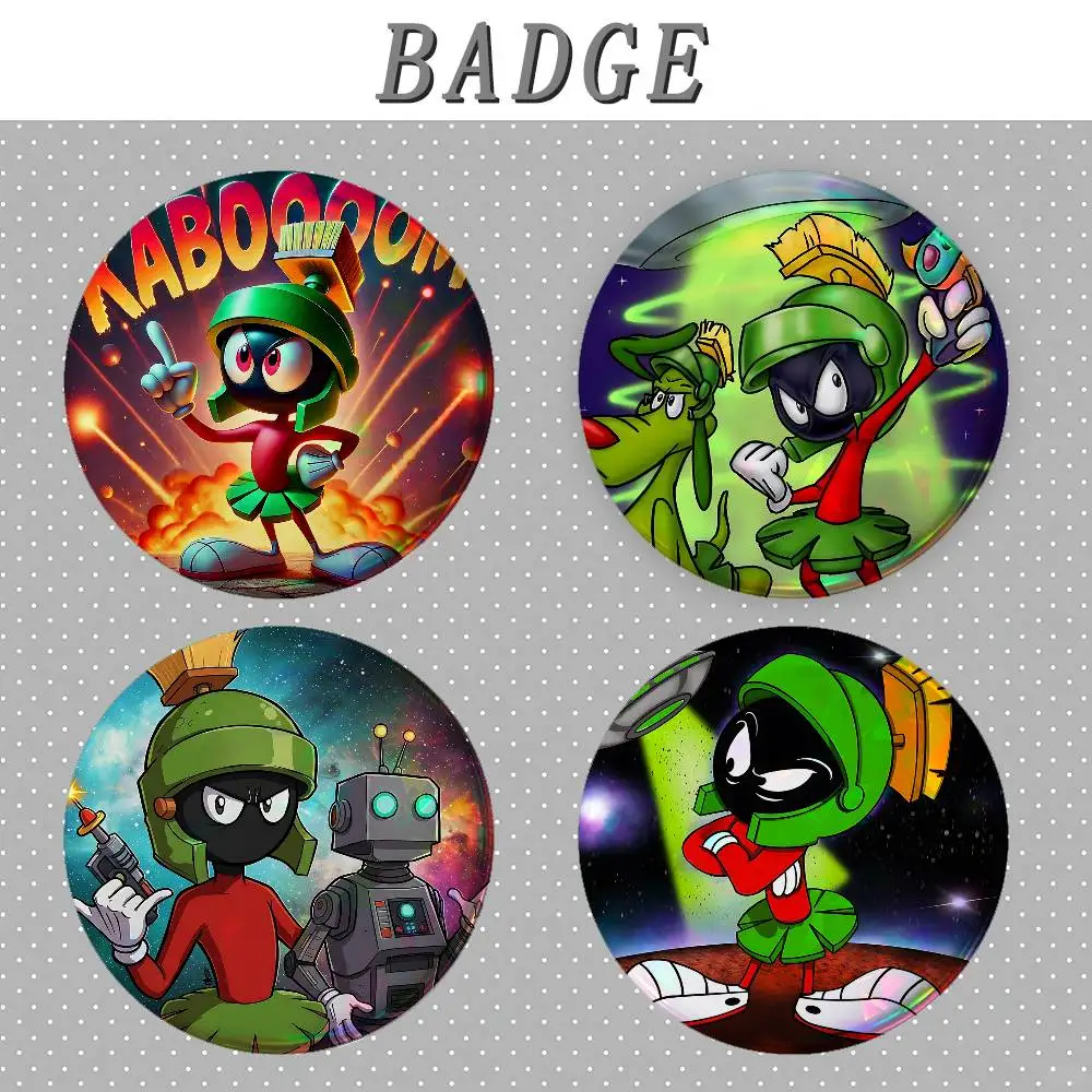 M-Marvin The-Martian Cute Badges Fashion New Hip Hop Versatile Round Metal Badge Cartoon Pin Gift Wholesale