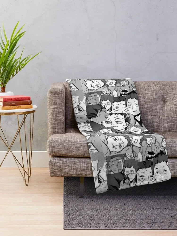 Tendou Satori Manga Panels Throw Blanket Quilt Warm For Sofa Thin Blankets