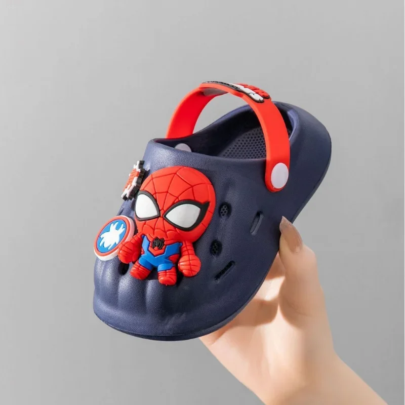 Disney Children Garden Shoes Baby Boy Girl Cartoon Iron Man Spider Man Sandal Summer Slipper Kid Indoor Non-slip Beach Sandals