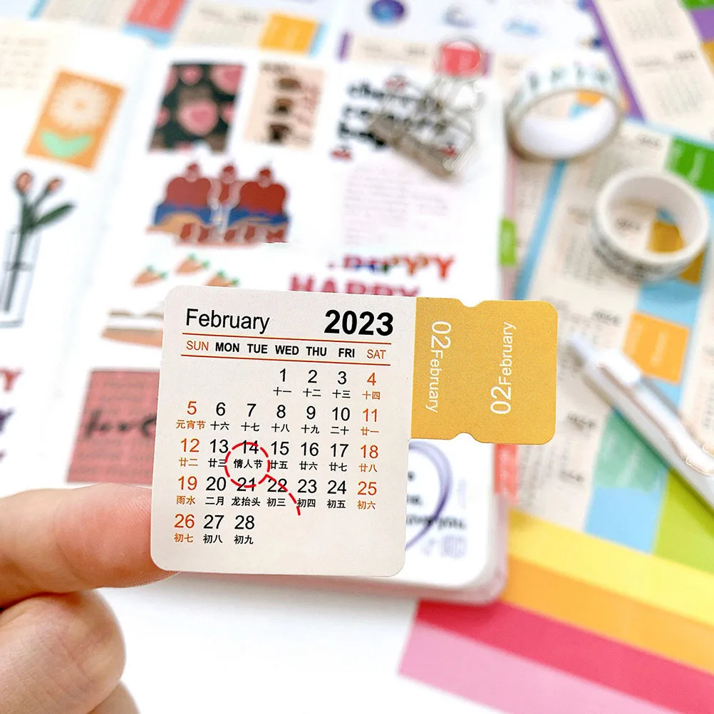 

16 Sheets Calendar Index Sticker Self Adhesive Compact Planner Tabs Synthetic Paper Practical Note Taking Monthly Bookmarks