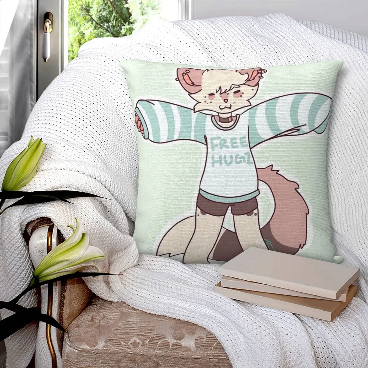 

Квадратная наволочка Hugz, наволочка из полиэстера, декоративная комфортная Наволочка на молнии для дома и автомобиля