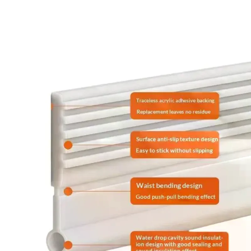 Door Bottom Seal Strip Self Adhesive Eco-friendly Sound Insulation Draft Stopper Dust Proof for Living Room Office