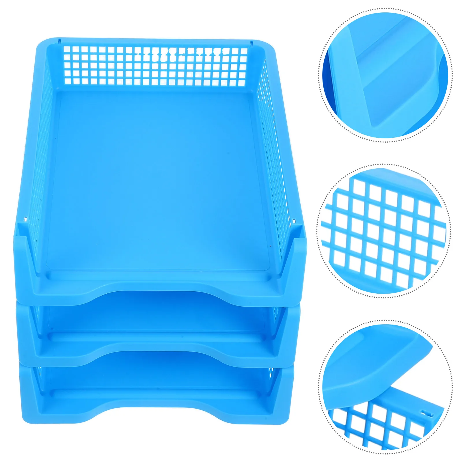 

3 Pcs File Basket Stackable Letter Tray to Desk Organization Paper Organizer Plastic Trays Office