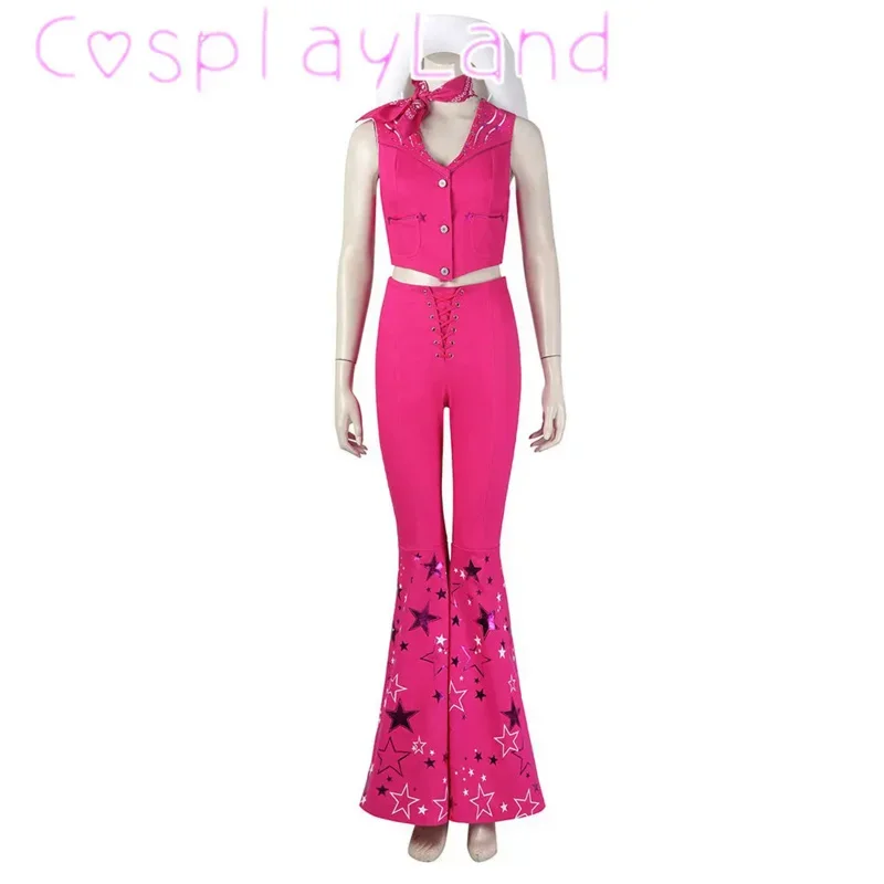 SN88 2023 Movie Barbie Cosplay Costume for Women Girls Fashion Clothes Pink Top Pants Uniform Halloween Carnival Party Suit*#2@5