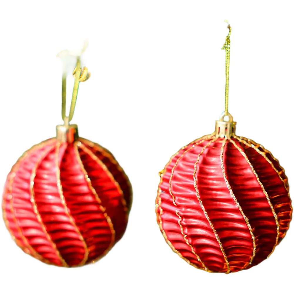 Christmas Tree Decorations Electroplated Plastic Ornaments Set of 2 with Lightweight Construction and Modern Minimalist Style
