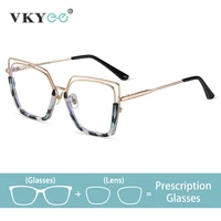 VKYEE, montura grande geométrica, gafas multifocales progresivas antiluz azul a la moda con prescripción fotocromática personalizada